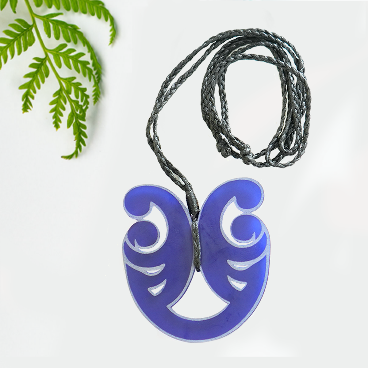 Resin Pendant Necklace - Royal Blue
