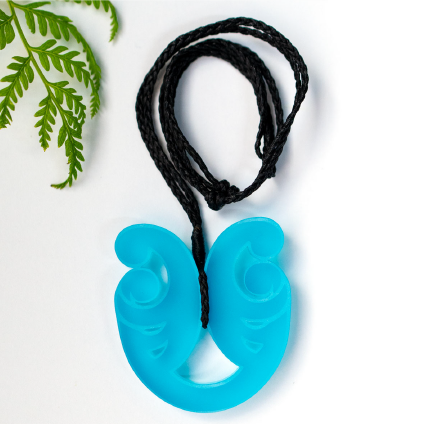 Resin Pendant Necklace - Blue