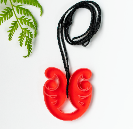 Resin Pendant Necklace - Red