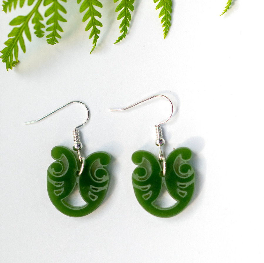 Resin Earrings - Green