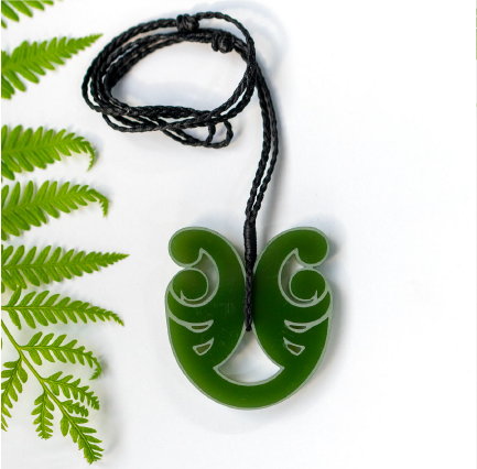 Resin Pendant Necklace - Green