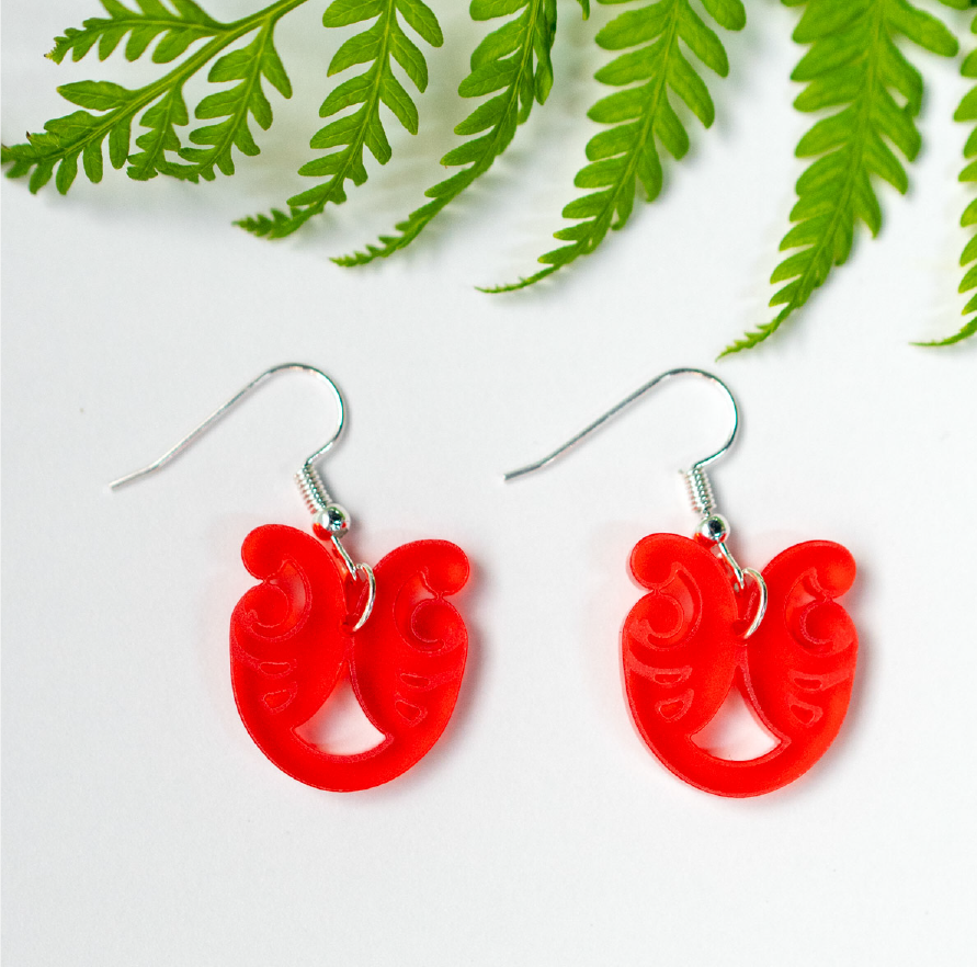 Resin Earrings - Red