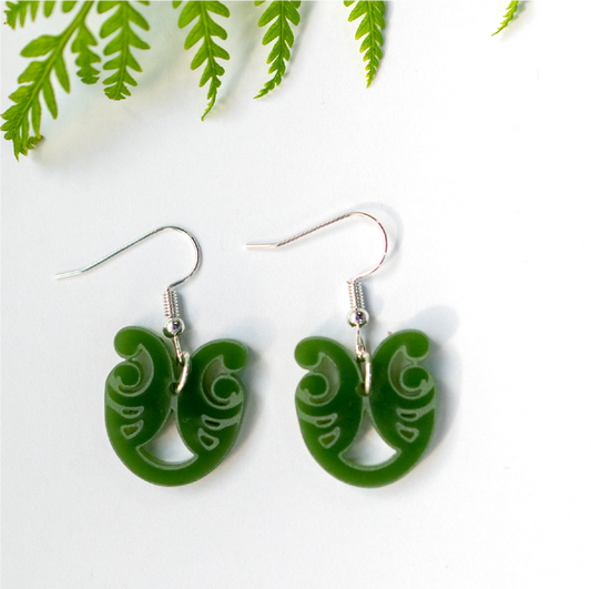 Resin Earrings - Green